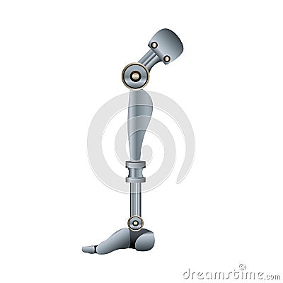 Mechanical leg prosthesis Vector Illustration