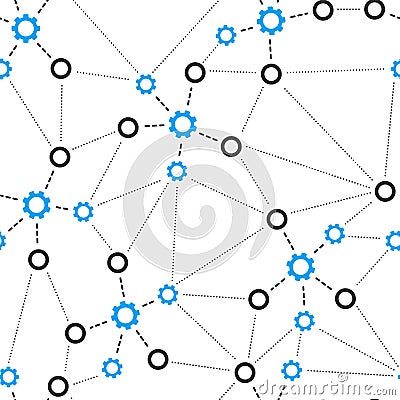 Mechanical Links Seamless Flat Raster Pattern Stock Photo