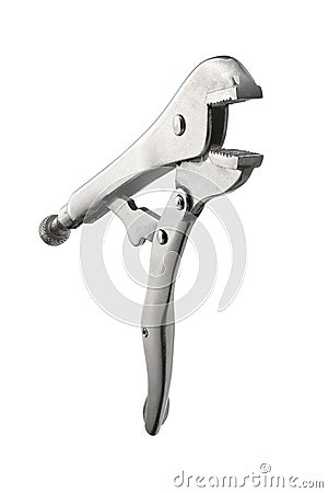 Mechanical Locking plier on white background Stock Photo