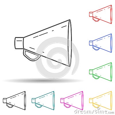mechanical megaphone multi color style icon. Simple thin line, outline vector of media icons for ui and ux, website or mobile Stock Photo