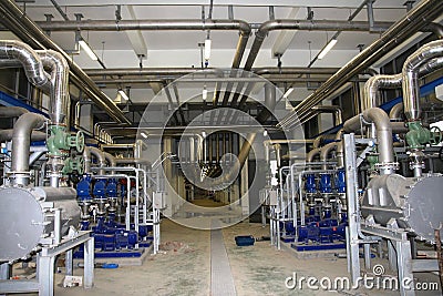 Mechanical pump installation Stock Photo