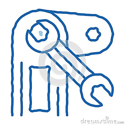 Mechanical Repair doodle icon hand drawn illustration Vector Illustration