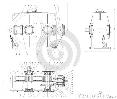 Mechanical sketch Stock Photo