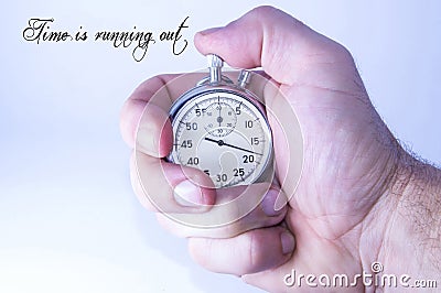 mechanical stopwatch showing the passing time, the motivator Stock Photo