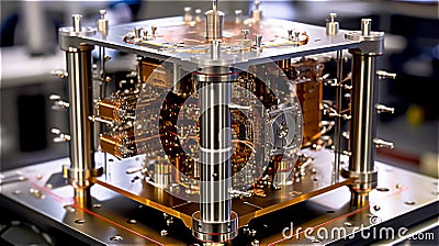 A mechanical system from a technology lab, generative AI, AI generated Cartoon Illustration