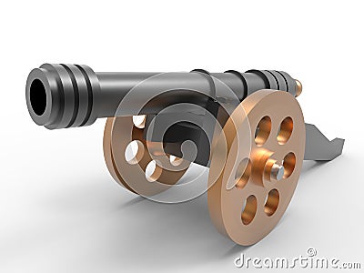 Mechanical toy cannon Cartoon Illustration