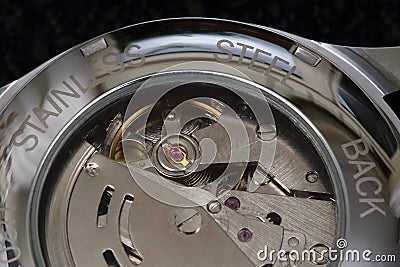 Mechanical watch details Stock Photo