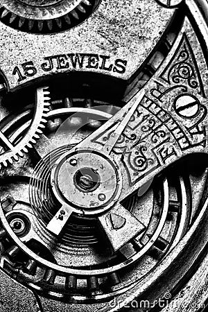 Mechanical Watch Movement Stock Photo