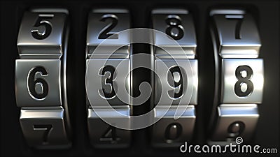 Mechanichal Code Lock Rings Reveal 2019 Numbers. New Year Related 3D  Animation Stock Footage - Video of numbers, password: 128739416