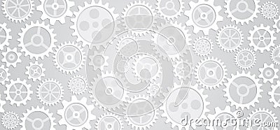 The mechanism consisting of gears on a gray background for the presentation. Cogwheel for science experiment presentation, Vector Illustration