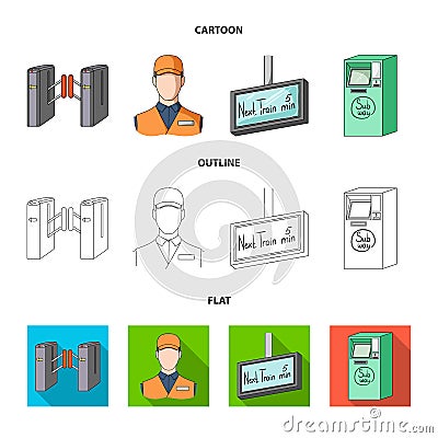 Mechanism,electric ,transport, and other web icon in cartoon,outline,flat style. Pass, public, transportation, icons in Vector Illustration