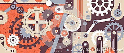 Mechanism flat background Vector Illustration