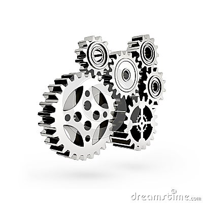 The mechanism. Gear 3d. Stock Photo