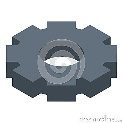 Mechanism gear icon, isometric style Vector Illustration