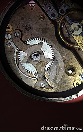 Mechanism of pocket watch with grunge texture Stock Photo