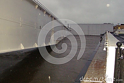 Mechanisms of a complex of protective structures during a flood. Flood protection. Kronstadt, Russia. Stock Photo