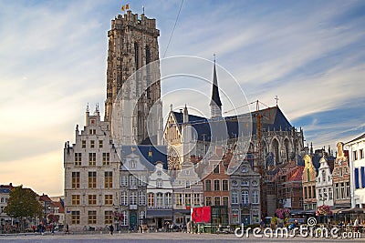 Mechelen Grand Market Square Stock Photo