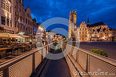 Mechelen, Grote Markt Editorial Stock Photo