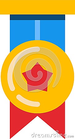 Medal achievement award flat illustration Vector Illustration