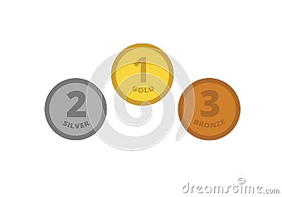 Medal awards gold silver bronze competition illustration Vector Illustration