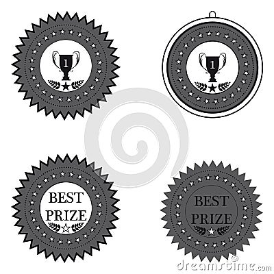 Medal best prize and first place on a white background Vector Illustration