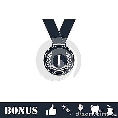 Medal icon flat Vector Illustration