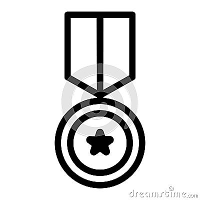 Medal icon in line style. Award, prize, trophy symbols. Victory, winning illustrations. Success, high quality performance concept Vector Illustration