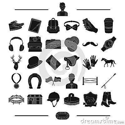 Medal, media, information and other web icon in black style.care, accessories, equipment, icons in set collection. Vector Illustration