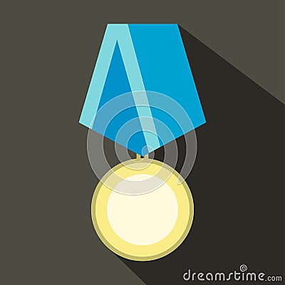 Medal military flat icon Vector Illustration