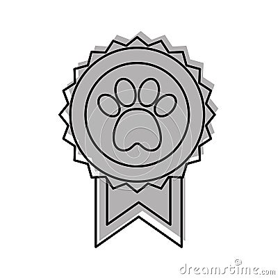 Medal with paw icon Vector Illustration
