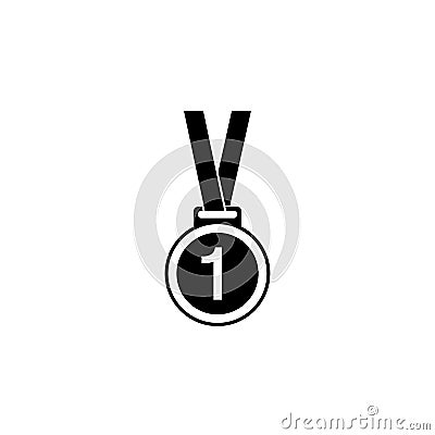 Medal solid icon, sport and champion element Vector Illustration