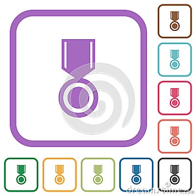 Medal solid simple icons Vector Illustration