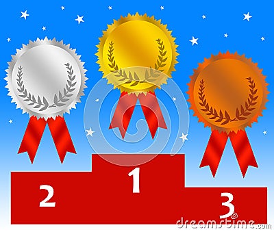 Medal stage Stock Photo