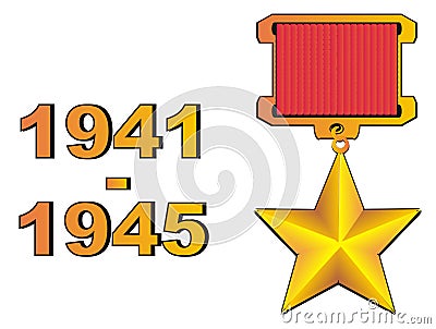 Medal star with numbers Stock Photo