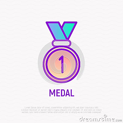 Medal thin line icon. Modern vector illustration Vector Illustration