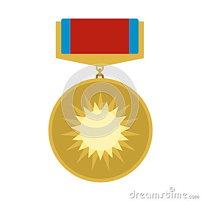 Medal of valor flat icon Stock Photo