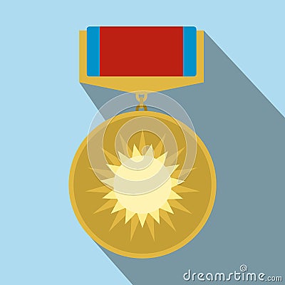 Medal of valor flat icon Vector Illustration