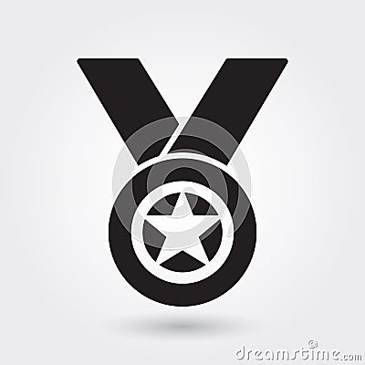 Medal vector icon, Sports award icon, sport winner symbol. Modern, simple glyph, solid vector illustration Vector Illustration