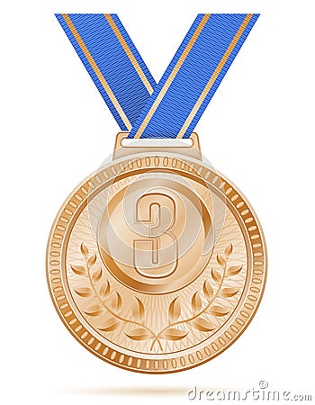 Medal winner sport bronze stock vector illustration Vector Illustration