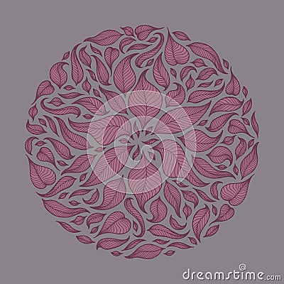 Medallion of Leaves: Formafolius Circle 009 Stock Photo