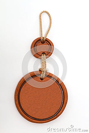 Medallion of red clay Stock Photo