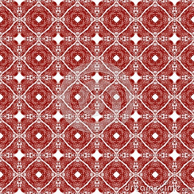 Medallion seamless pattern. Maroon symmetrical Stock Photo