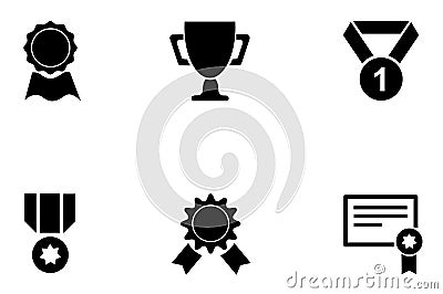 Medals and cup icons Vector Illustration