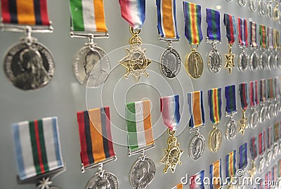 Medals of Honour at Shrine of Remembrance Editorial Stock Photo