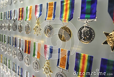 Medals of Honour at Shrine of Remembrance Editorial Stock Photo