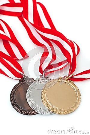 Medals with ribbons Stock Photo