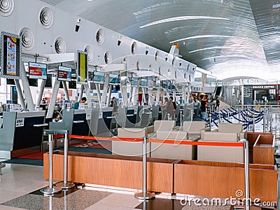 Premium Check-In Area with Lounge in Airport Editorial Stock Photo