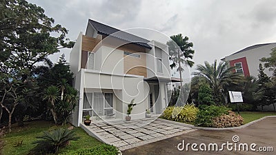 Medan, Okt 2021 : View Of Modern Minimalist House In Halton Place As Sample For People To See Editorial Stock Photo