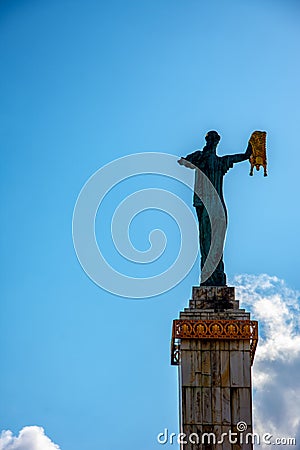 Medea statue holding the gold in the city of Batumi Stock Photo