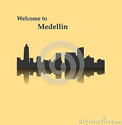 Medellin, Colombia Vector Illustration